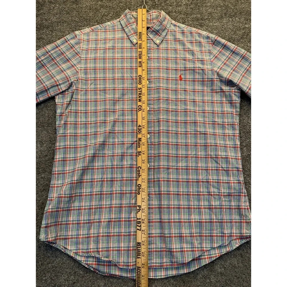Polo Ralph Lauren Men's Medium Plaid Button Down Shirt Multicolor Pony Cotton